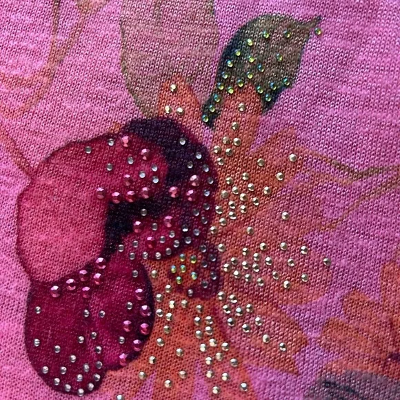 Cactus floral and sparkles midi length dress/tunic. Long sleeve. Fairy. Whimsy. - Picture 9 of 15